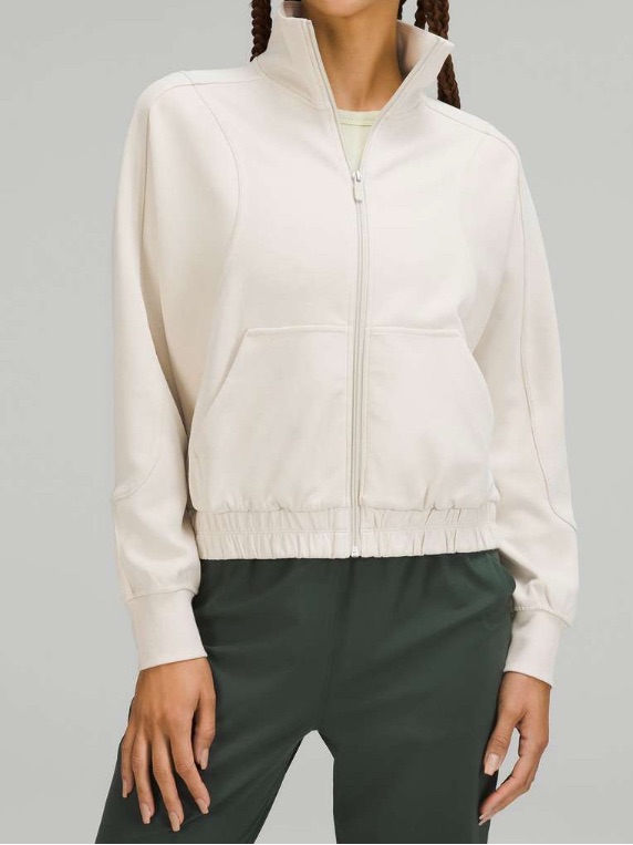 Nwt Lululemon Brushed Softstreme Funnel-Neck Zip Up Natural Ivory Size 4